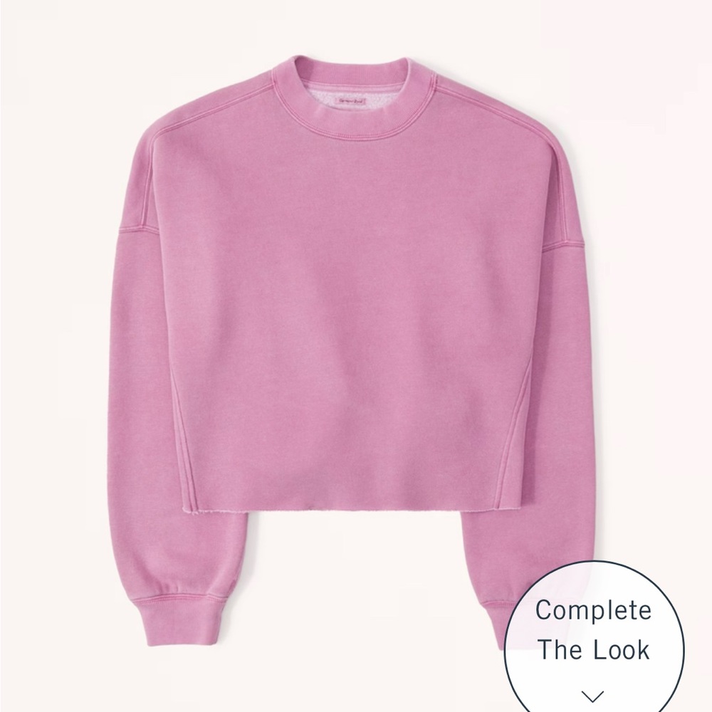 Abercrombie & Fitch Essential Mini Sunday Cutoff Crew, Pink, Small